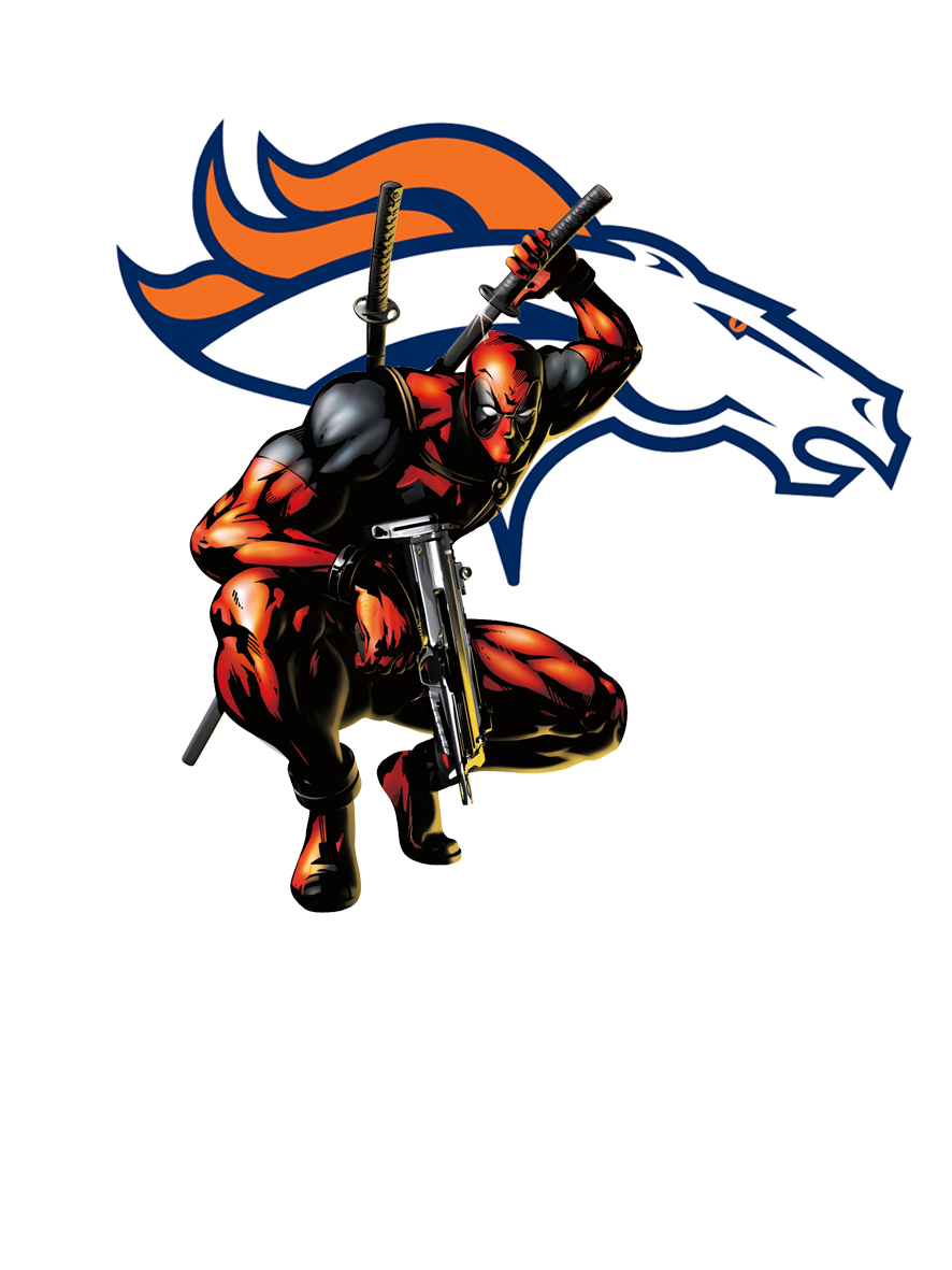 Denver Broncos Deadpool Logo vinyl decal